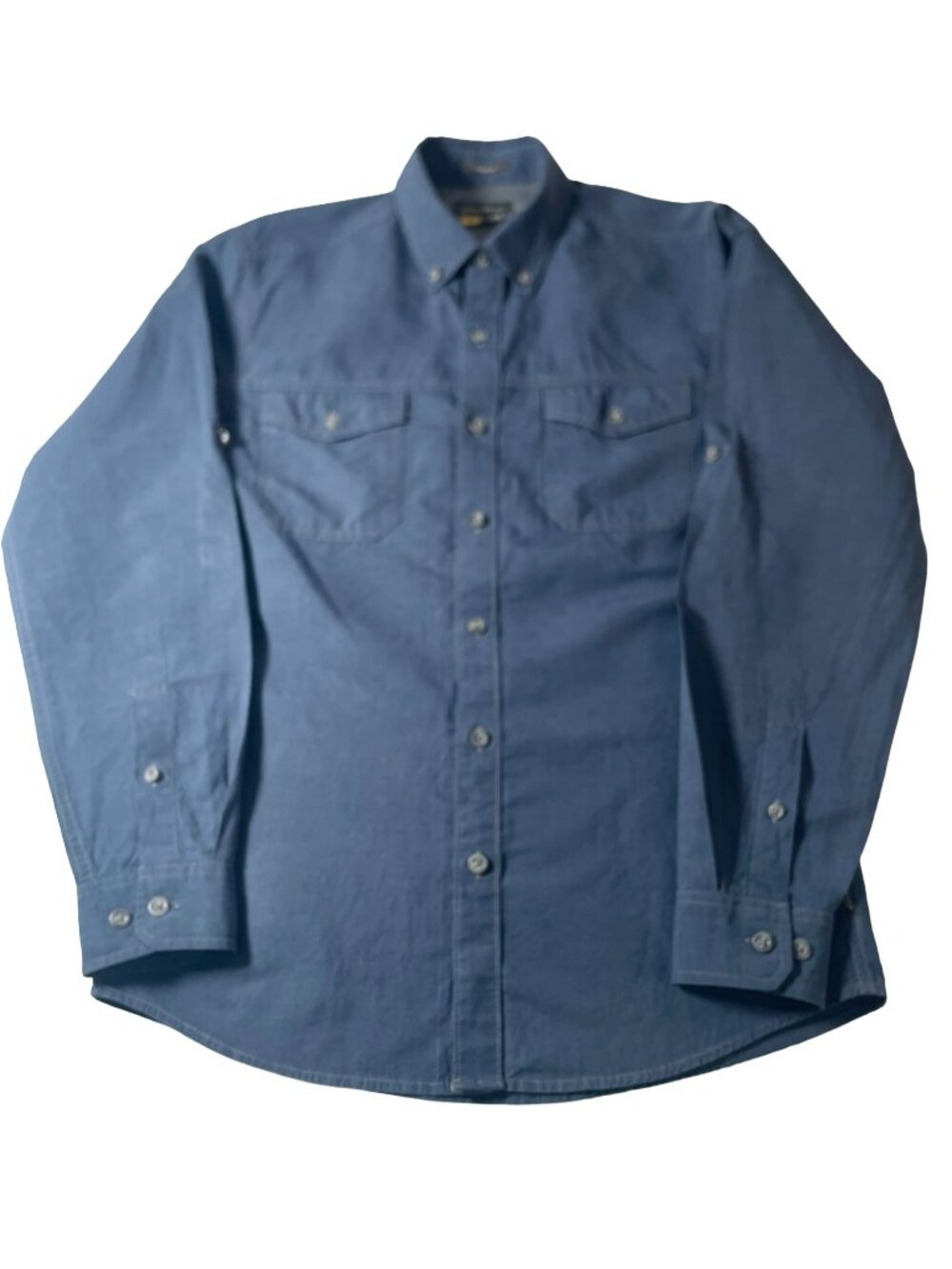 Eddie Bauer Linen Blend Vented Outdoor Shirt Men's Small Blue